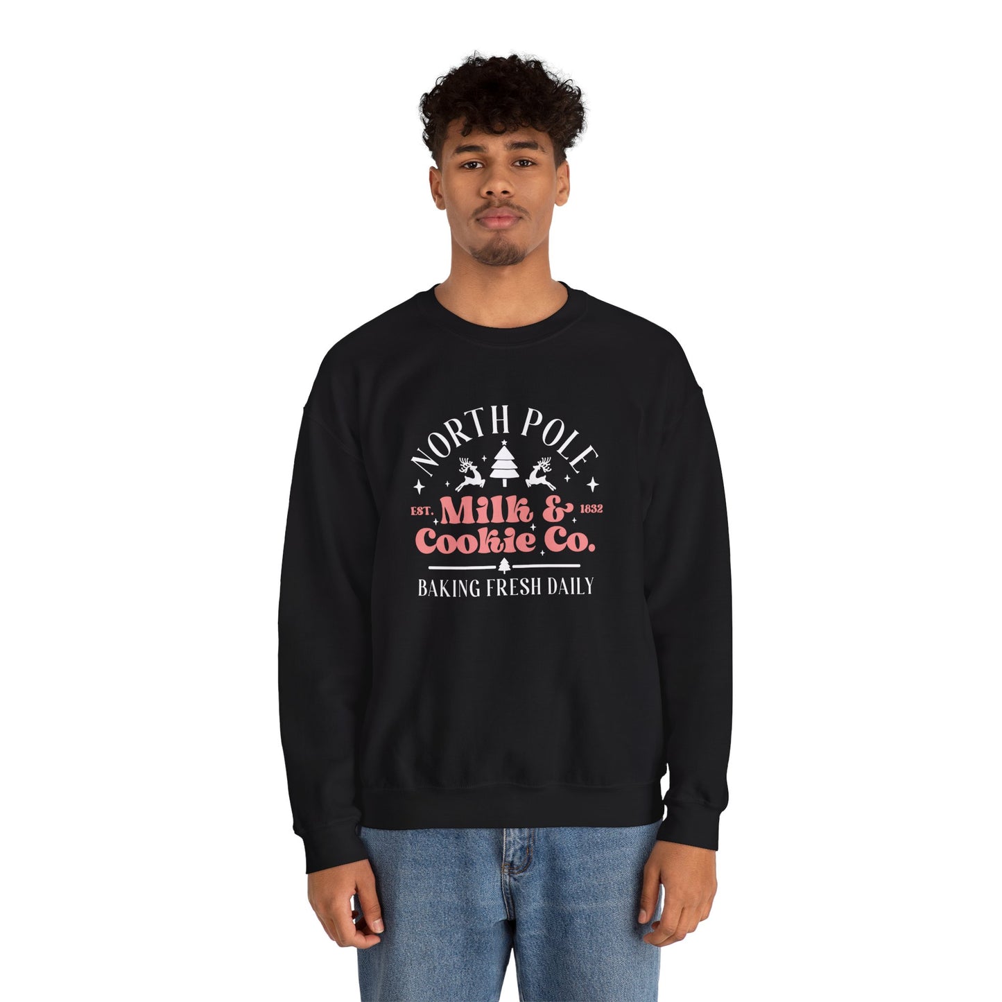 North Pole Milk & Cookies Co Tree Sweatshirt