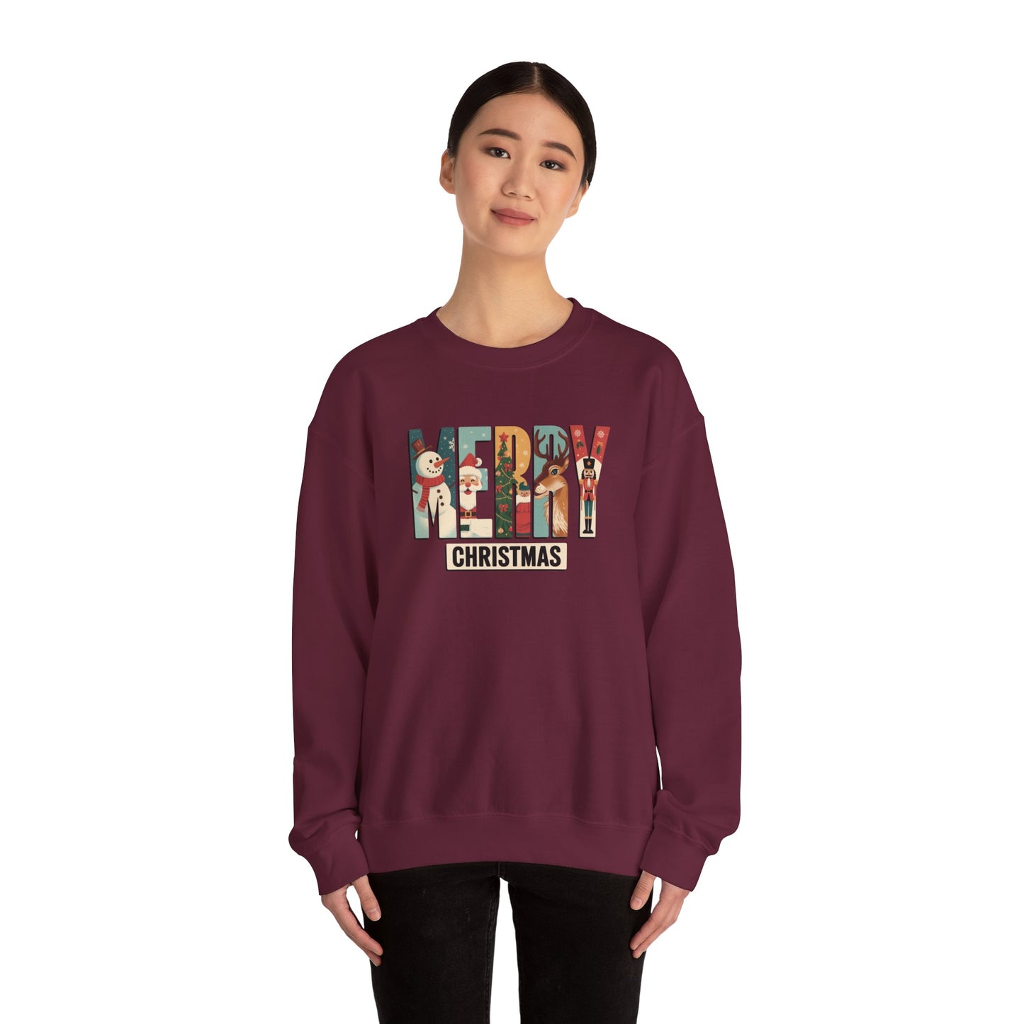 Merry Christmas Graphic Crewneck Sweatshirt