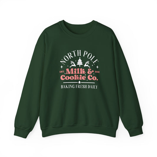 North Pole Milk & Cookies Co Tree Sweatshirt