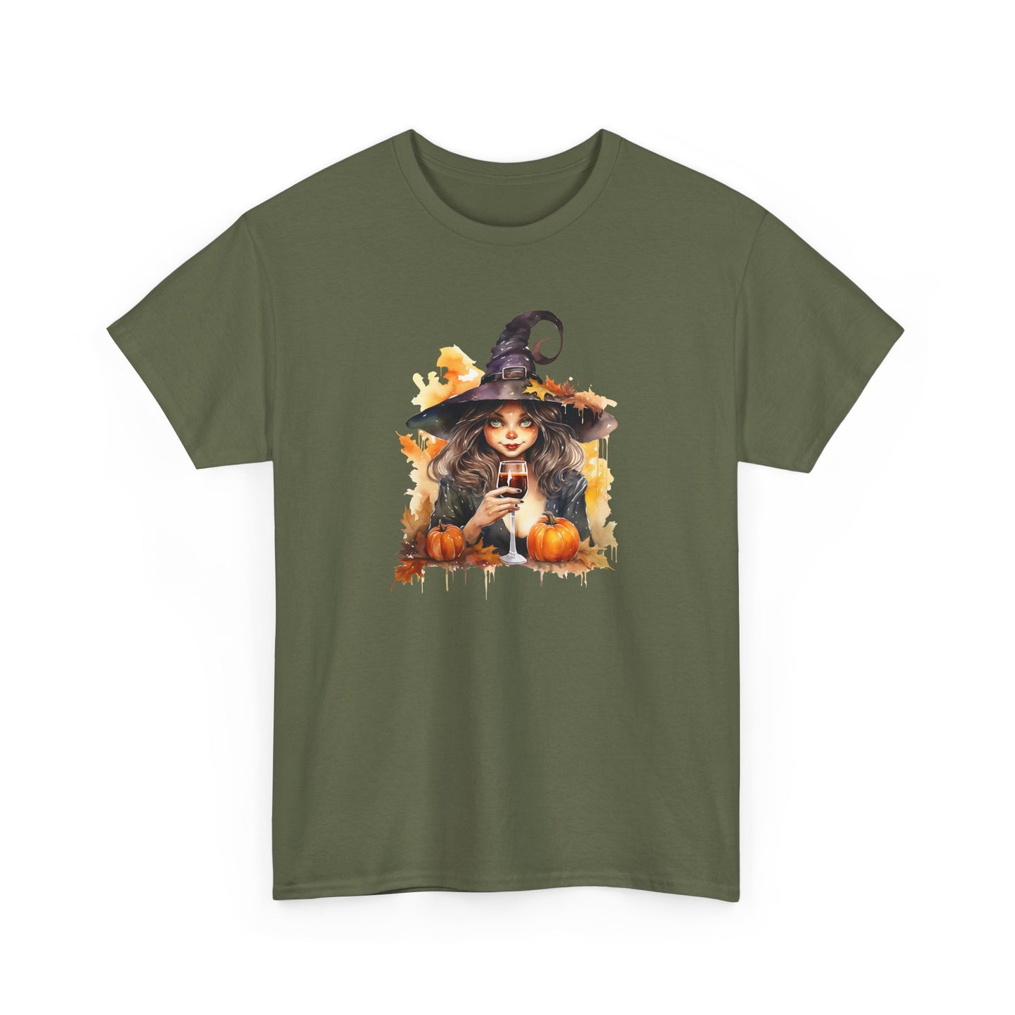 Halloween Witch with Wine Tee