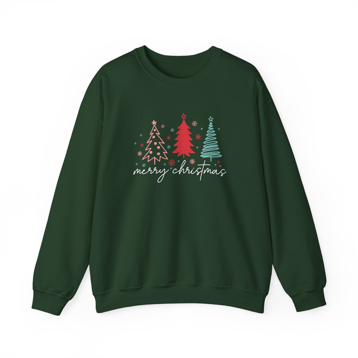 Christmas: Color Sketched Trees Sweatshirt