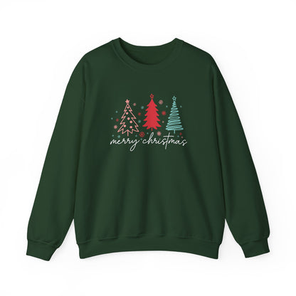 Christmas: Color Sketched Trees Sweatshirt