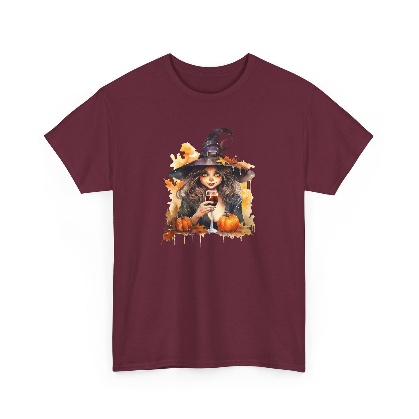 Halloween Witch with Wine Tee