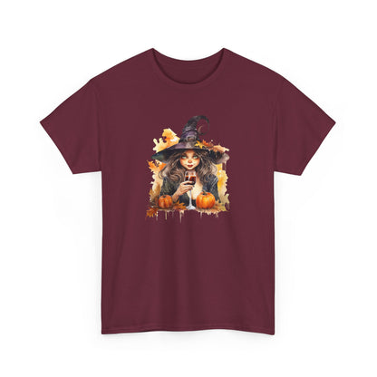 Halloween Witch with Wine Tee