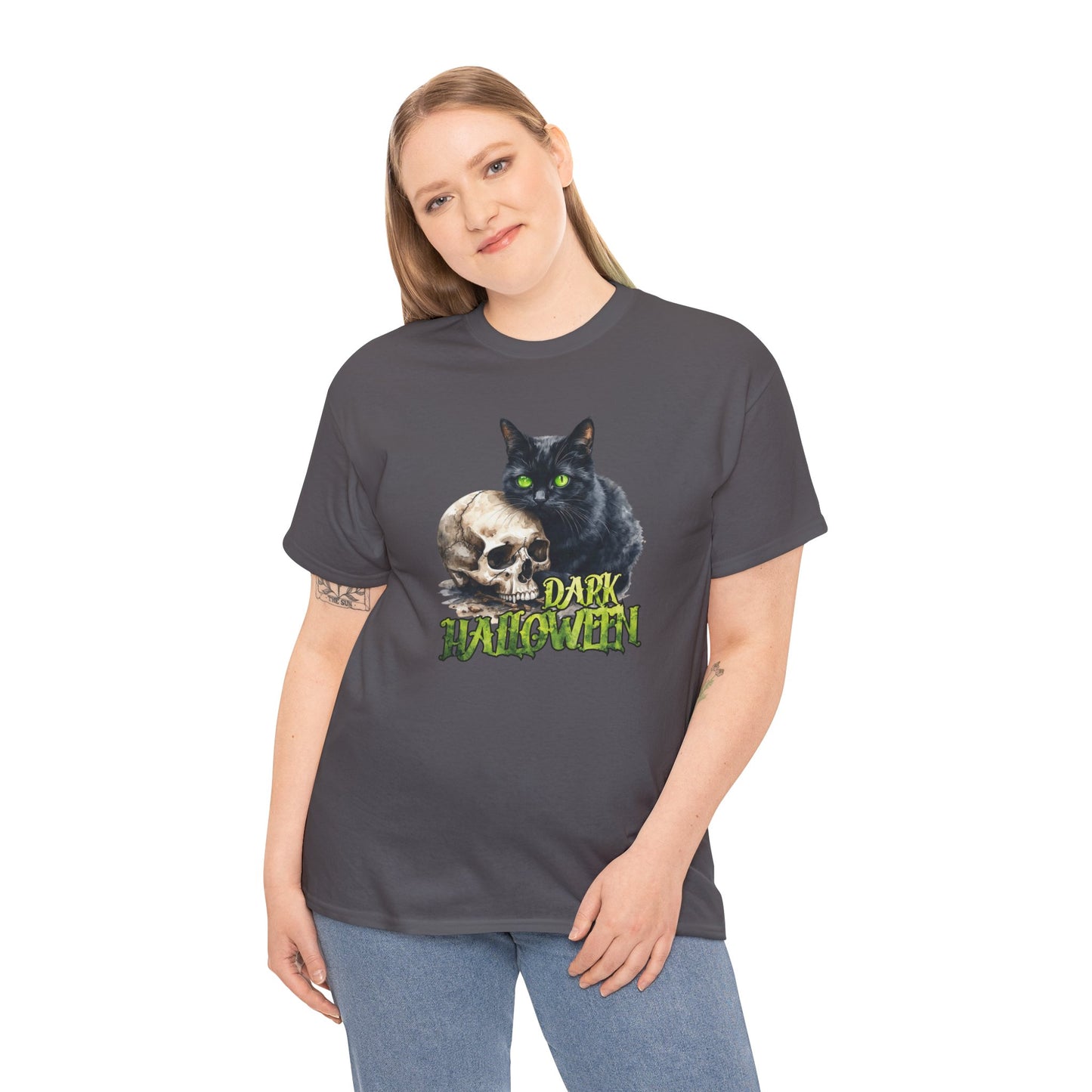 Halloween Cat & Skull T-Shirt
