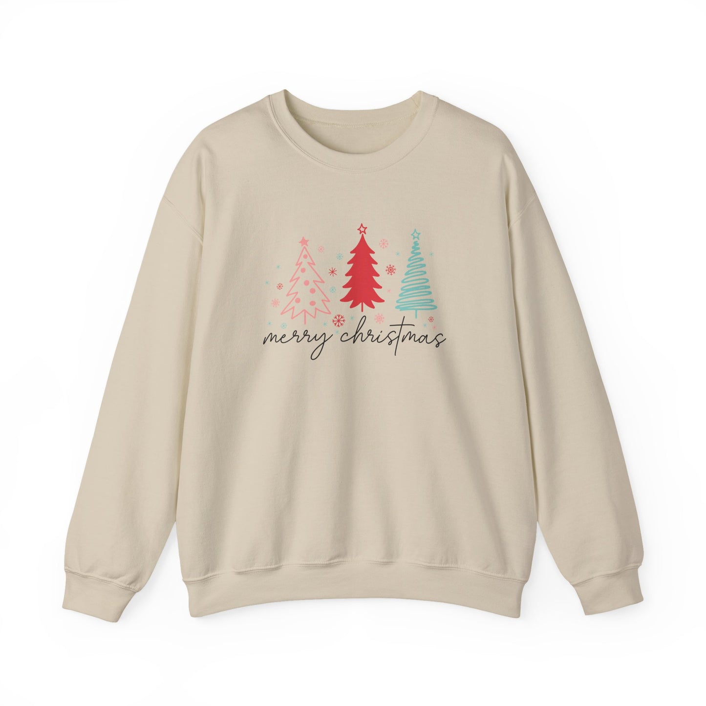Christmas: Color Sketched Trees Sweatshirt