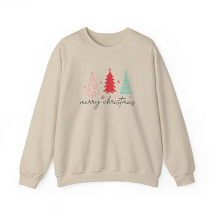Christmas: Color Sketched Trees Sweatshirt