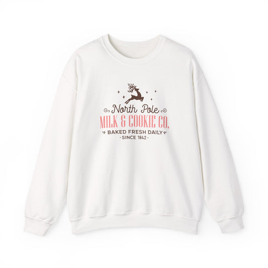 North Pole Milk & Cookies Co Reindeer Sweatshirt