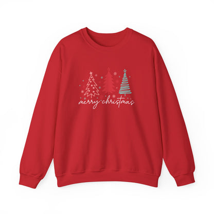 Christmas: Color Sketched Trees Sweatshirt