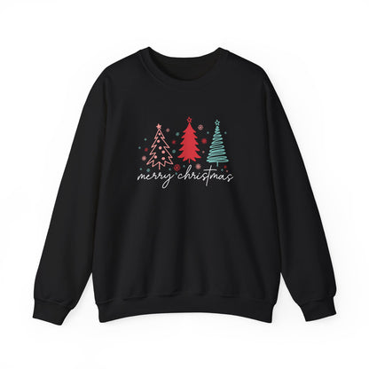 Christmas: Color Sketched Trees Sweatshirt