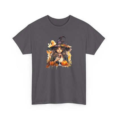 Halloween Witch with Wine Tee