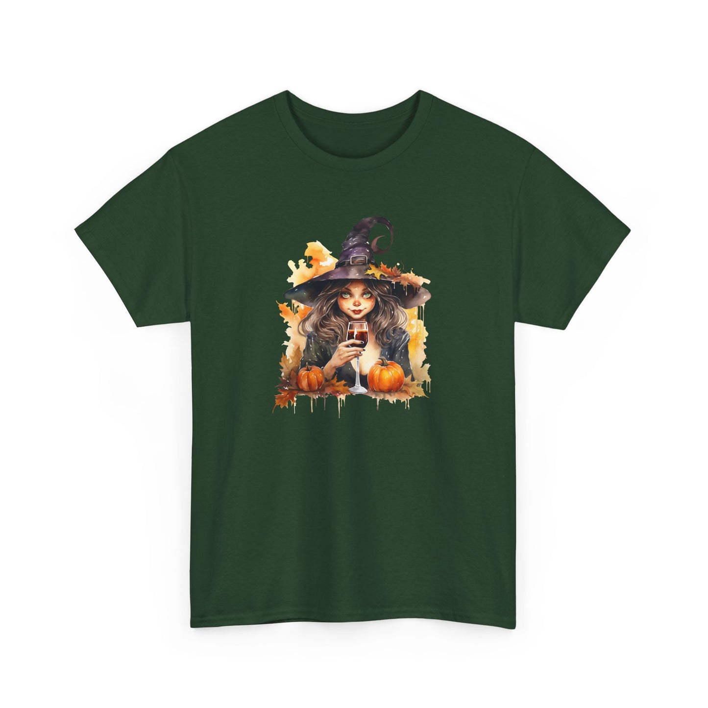 Halloween Witch with Wine Tee