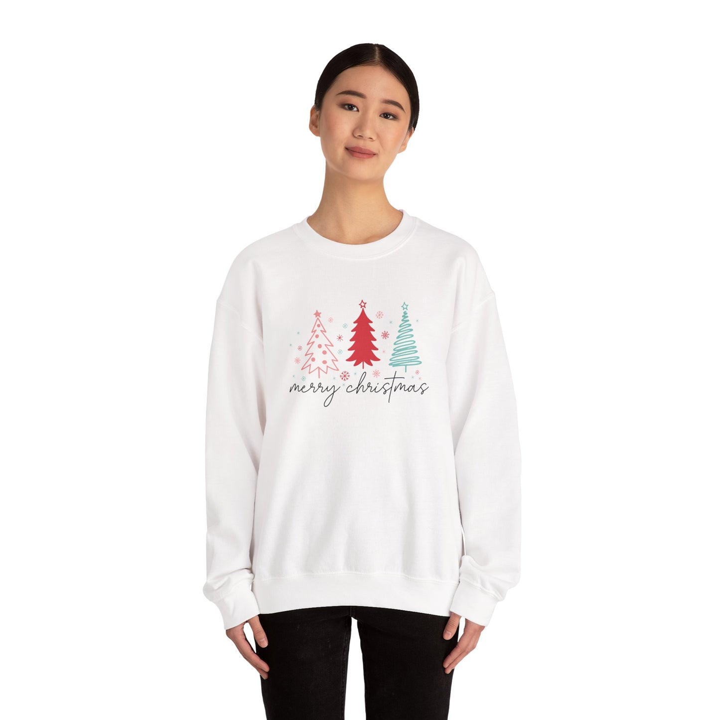 Christmas: Color Sketched Trees Sweatshirt