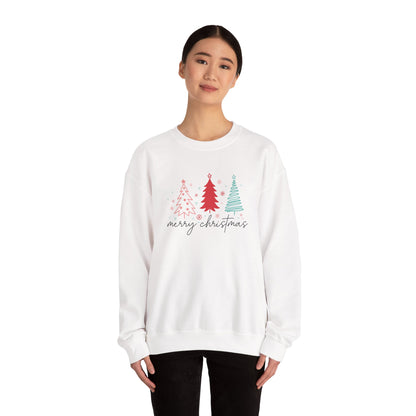 Christmas: Color Sketched Trees Sweatshirt