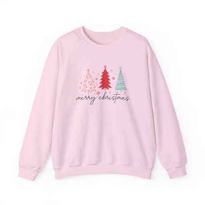 Christmas: Color Sketched Trees Sweatshirt