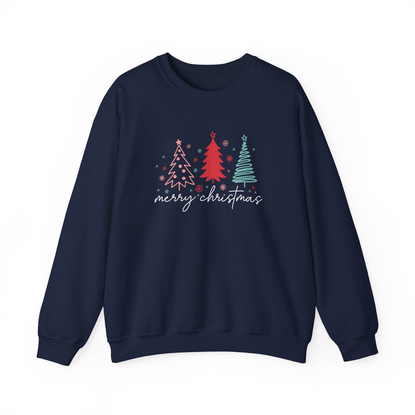 Christmas: Color Sketched Trees Sweatshirt
