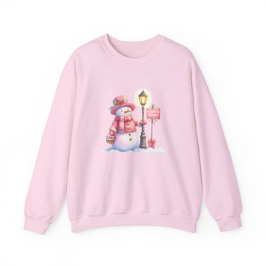 Pink Christmas Snowman Sweatshirt