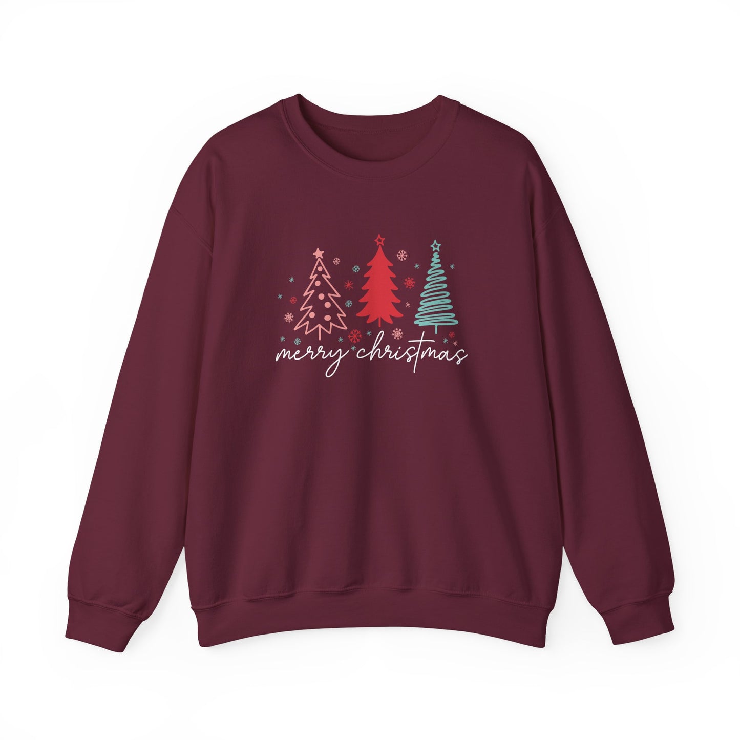 Christmas: Color Sketched Trees Sweatshirt